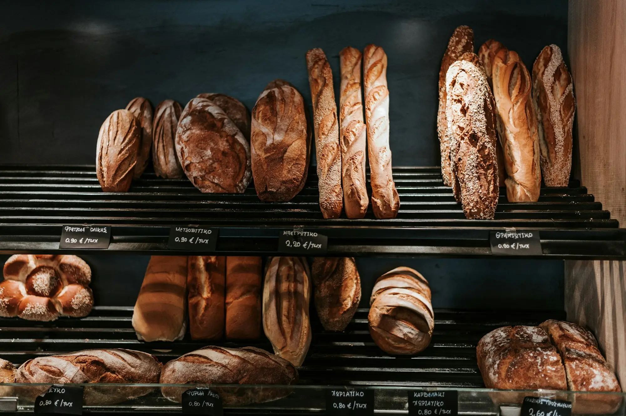 Bakery owner reviewing bank balance