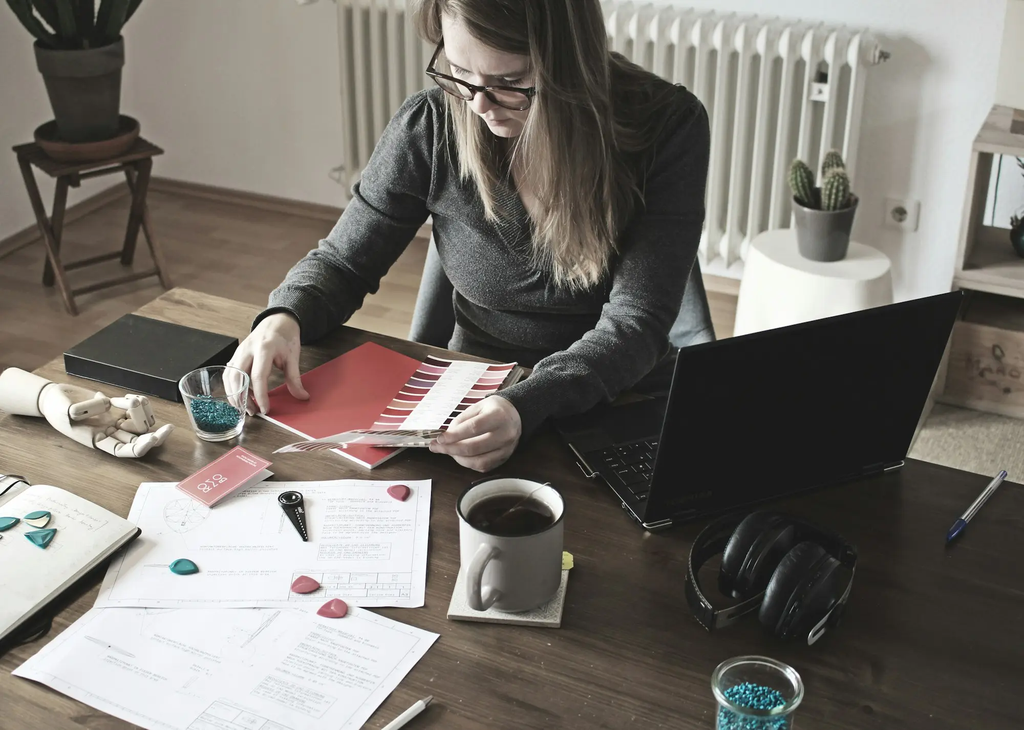 Bookkeeper reviewing documents