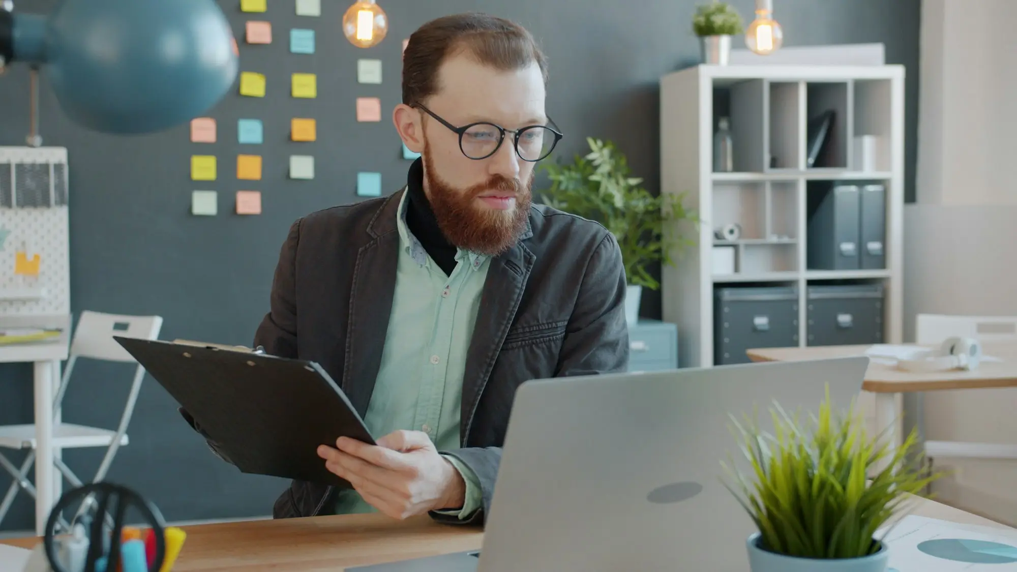 Credit score director reviewing report